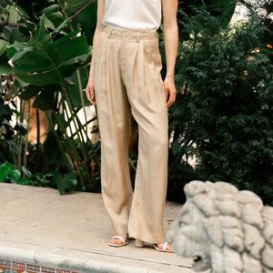 Darling Stride Wide Leg Pant in beige
